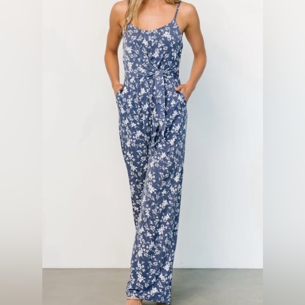 Baltic Born Blue and White Floral Jumpsuit